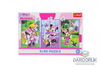 Trefl Puzzle Myszka Miki Minnie i przyjaciele 3x80 el. Trefl (34889)