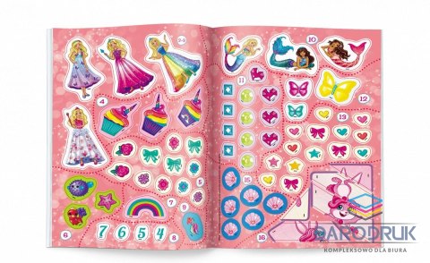 Ameet Książka dla dzieci Barbie™. 100 brokatowych naklejek Ameet