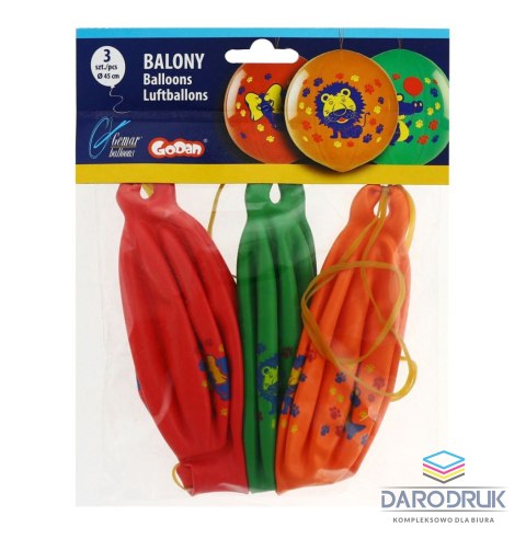 Godan Balon gumowy PREMIUM ZWIERZĘTA 3 szt mix Godan (GB/PG21)