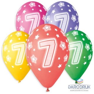 Godan Balon gumowy Premium Hel z nadrukiem 7, 13 cali/5 sztuk mix 330mm 13cal Godan (GS120/7)