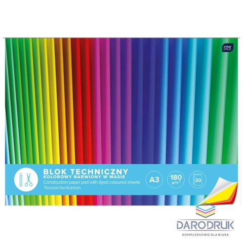Interdruk Blok techniczny A3 mix 180g 20k Interdruk (BLTKA3LUX)