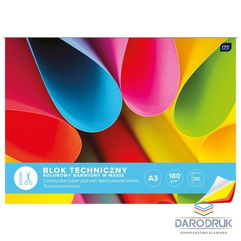 Interdruk Blok techniczny A3 mix 180g 20k Interdruk (BLTKA3LUX)