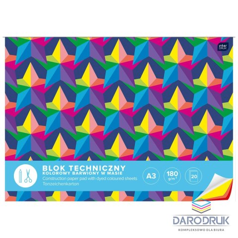 Interdruk Blok techniczny A3 mix 180g 20k Interdruk (BLTKA3LUX)