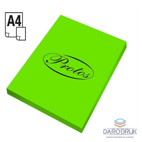 Protos Papier kolorowy A4 fluo zielony 100k. 75g Protos