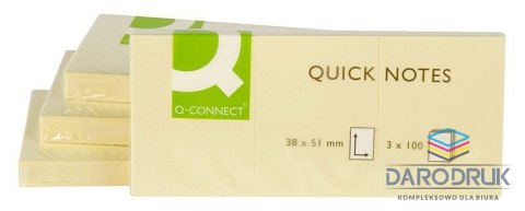 Q-Connect Notes samoprzylepny (karteczki) żółty 100k [mm:] 38x51 Q-Connect (KF10500)