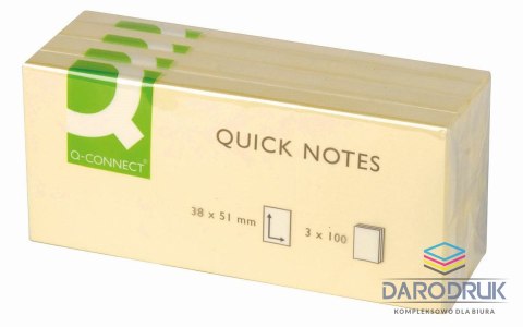 Q-Connect Notes samoprzylepny (karteczki) żółty 100k [mm:] 38x51 Q-Connect (KF10500)