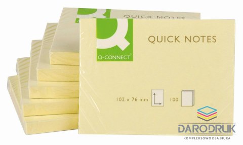 Q-Connect Notes samoprzylepny (karteczki) żółty jasny 100k [mm:] 102x76 Q-Connect (KF01410)