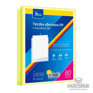 Tetis Teczka plastikowa żółty A4 60 koszulek 5903242104916 A4 żółty Tetis (BT630-Y60)