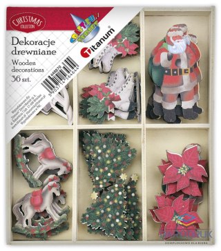 Titanum Ozdoba świąteczna Craft-Fun Series drewniane dekoracje Boże Narodzenie Titanum (DIY-XM(273))