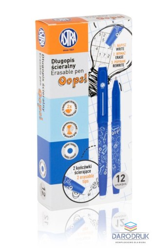 Astra Długopis wymazywalny wymazywalny OPSS! wkład niebieski 0,6mm Astra