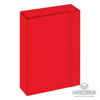 Interdruk Teczka z szerokim grzbietem na gumkę BOX A4 czerwona A4 czerwony Interdruk (5902277320377)