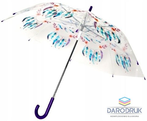 Parasol długa przezroczysta w piórka (SDA311)