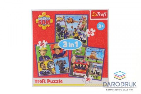Trefl Puzzle Strażak Sam 3w1 el. Trefl (34868)