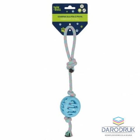 Trik Roll Gadżet Zabawka dla psa Szarpak 40 cm z piłką niebieski Trik Roll (560710)