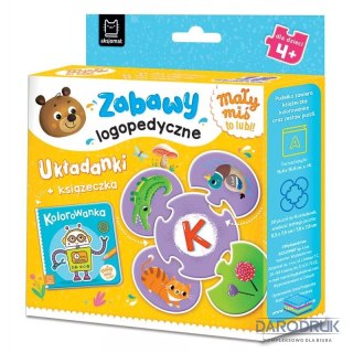 Aksjomat Książka dla dzieci Mały miś to lubi! Zabawy logopedyczne. Aksjomat