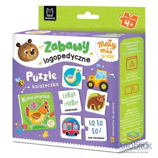 Aksjomat Książka dla dzieci Mały miś to lubi! Zabawy logopedyczne. Aksjomat