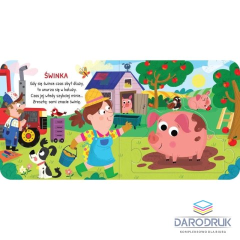 Aksjomat Książka dla dzieci Zwierzęta na wsi. Duże puzzle Aksjomat