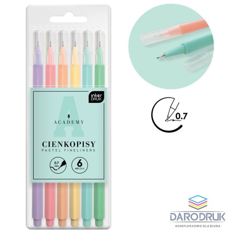 Cienkopis ACADEMY wkład mix 0,7mm 6kol. (5902277350053)