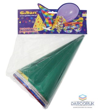 Czapka party 6szt róże kolory mix papier (ZM2300)