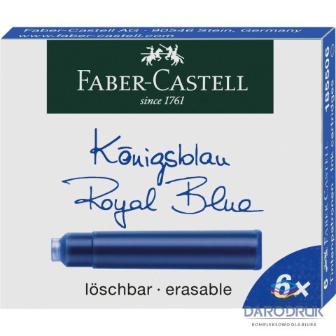 Faber Castell Naboje krótkie niebieski ciemny Faber Castell (185506)