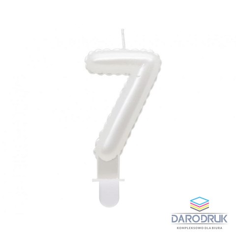 Godan Świeczka urodzinowa cyferka 7, perłowa biała, 7 cm Godan (SF-PBI7)