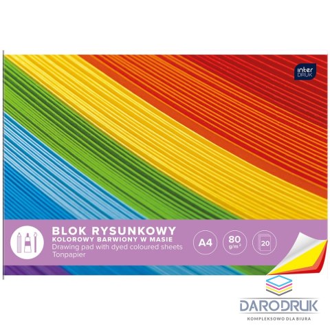 Interdruk Blok rysunkowy bloki A4 kolorowy 80g 20k [mm:] 210x297 Interdruk (BLRK)