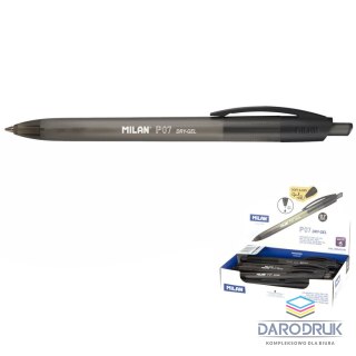 Milan Długopis żelowy Dry Gel wkład czarny 0,7mm Milan (176541125)