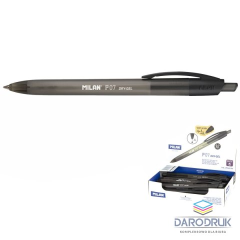 Milan Długopis żelowy Dry Gel wkład czarny 0,7mm Milan (176541125)