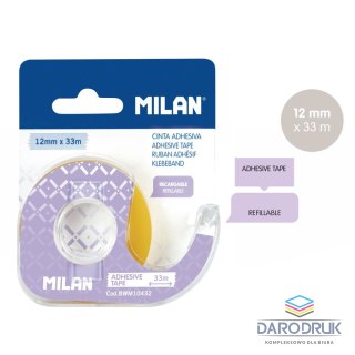 Milan Taśma biurowa z dyspenserem na blistrze 12x33 [mm x m] Milan (BWM10432)