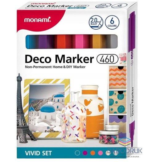 Monami Marker permanentny Deco Marker 460 wkład mix okrągła końcówka Monami (2080001502)