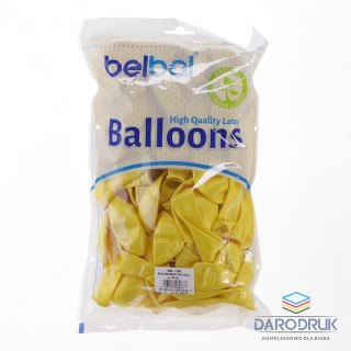 Partydeco Balon gumowy metalizowany 100 szt żółty metaliczny 12cal Partydeco (082)