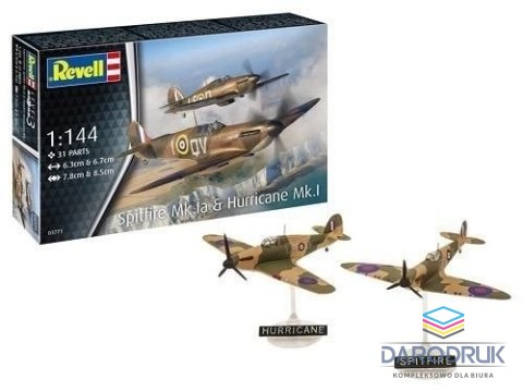 Revell Model do sklejania samolot Supermarine Spitfire Mk.Ia & Hawker Hurricane Mk.I Revell (03771)