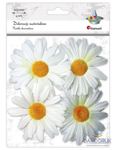 Titanum Ozdoba materiałowa Craft-Fun Series margerytki 4 szt. Titanum (D-TZW-230605B)