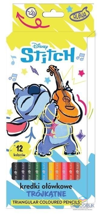 Beniamin Kredki ołówkowe Stitch trójkątne 12 kol. Beniamin