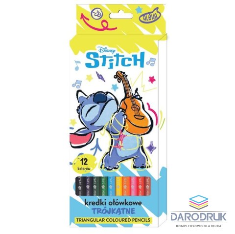 Beniamin Kredki ołówkowe Stitch trójkątne 12 kol. Beniamin