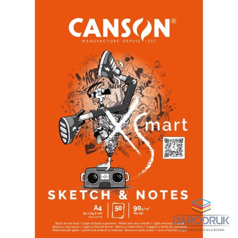 Canson Blok artystyczny XSmart Sketch&Notes A4 90g 50k Canson (32250P003)