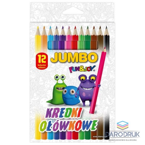 Fun&Joy Kredki ołówkowe Jumbo 12 kol. Fun&Joy (ZH0107)