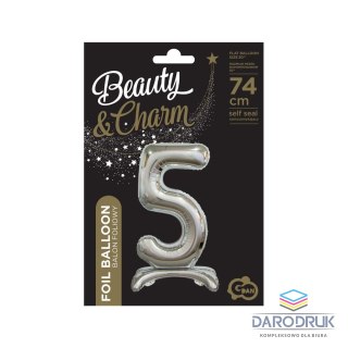 Godan Balon gumowy Beauty&Charm cyfra stojąca srebrna srebrna 30cal Godan (BC-ASS5)