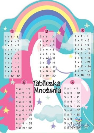 Henry Tabliczka mnożenia Karta EDU Tabliczka Mnożenia JEDNOROżec Henry (5905701487714)