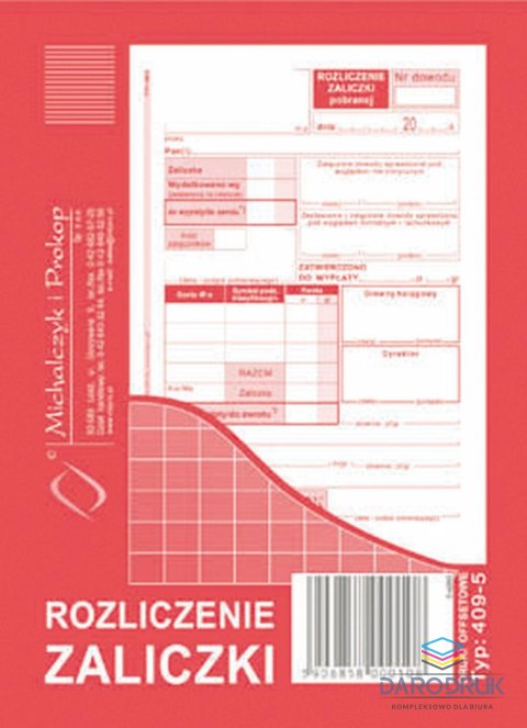 Michalczyk i Prokop Druk offsetowy A6 Rozliczenie zaliczki 40k. Michalczyk i Prokop (409-5)