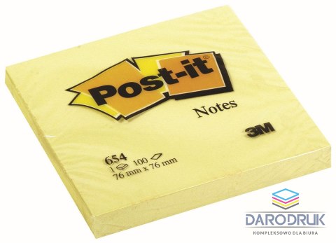 Post-It Notes samoprzylepny (karteczki) żółty 100k [mm:] 76x76 Post-It