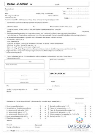 Stolgraf Druk samokopiujący A4 Umowa - Zlecenie 100k. Stolgraf (K23)