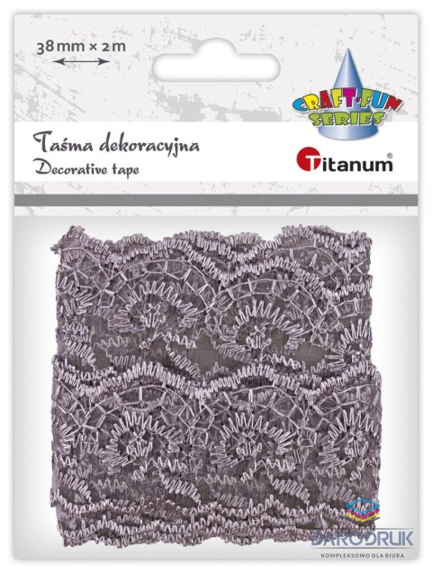 Titanum Wstążka Craft-Fun Series Koronka 38x2 [mm x m] szara Titanum (24BR0201-77(G))