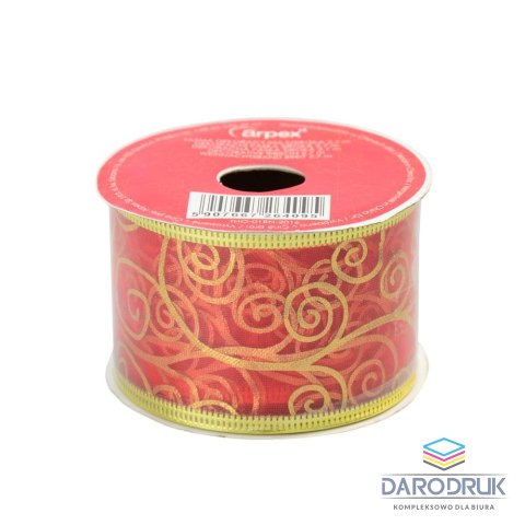 Arpex Wstążka taśma dekoracyjna 50x2,74 [mm x m] czerwona Arpex (BN5168CZE-4095)