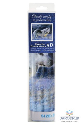 Flamingo Line Zestaw kreatywny Diamentowa mozaika 30x40cm Wilk 1 Flamingo Line (TA807-02-2X30CM)