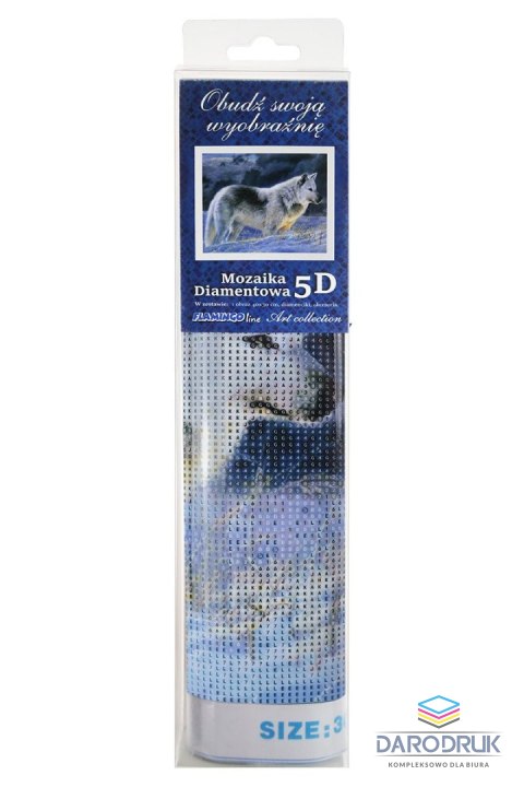 Flamingo Line Zestaw kreatywny Diamentowa mozaika 30x40cm Wilk 1 Flamingo Line (TA807-02-2X30CM)