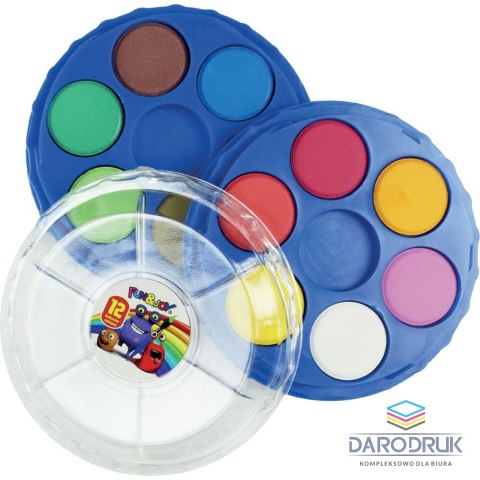 Fun&Joy Farby akwarelowe 12 kolor. Fun&Joy (FJ-12K21PUD)
