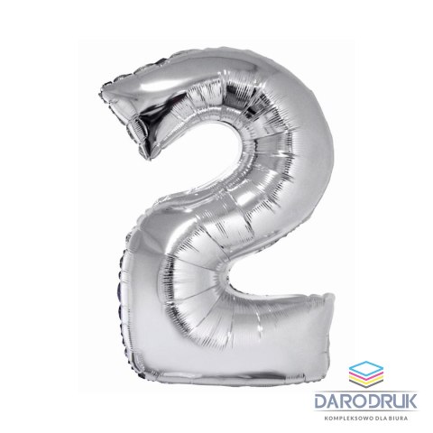 Godan Balon foliowy Smart cyfra 2 srebrna 76cm Godan (CH-SSR2)