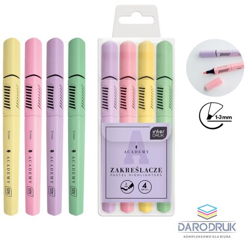 Interdruk Zakreślacz PASTEL 5902277350039 wkład mix 1,0-3,0mm Interdruk (4KOL)