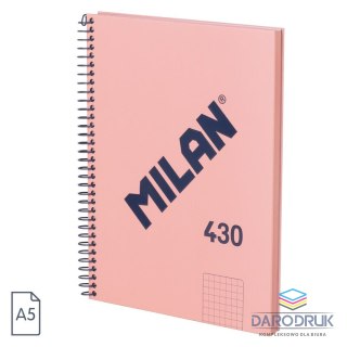 Milan Kołozeszyt (kołonotatnik) A5 różowy 80k. 95g kratka Milan (57153E80SNCP)